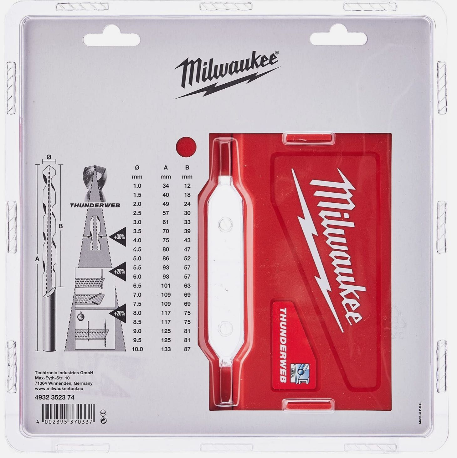 Набір свердл по металу THUNDERWEB HSS-G MILWAUKEE DIN338 (19шт)