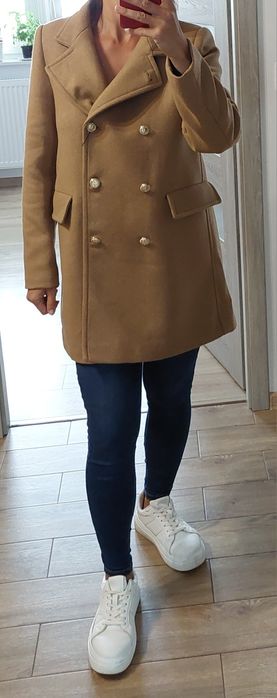 Płaszcz z wełną Zara rozmiar M