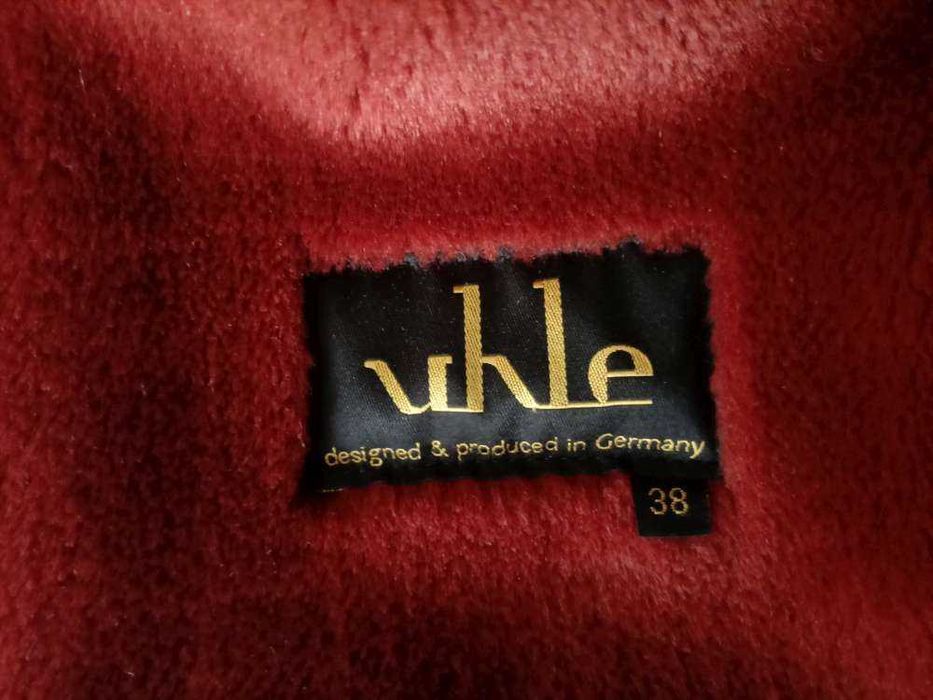 Efektowny kożuszek damski, kurtka krótka, bordowy, stan idealny