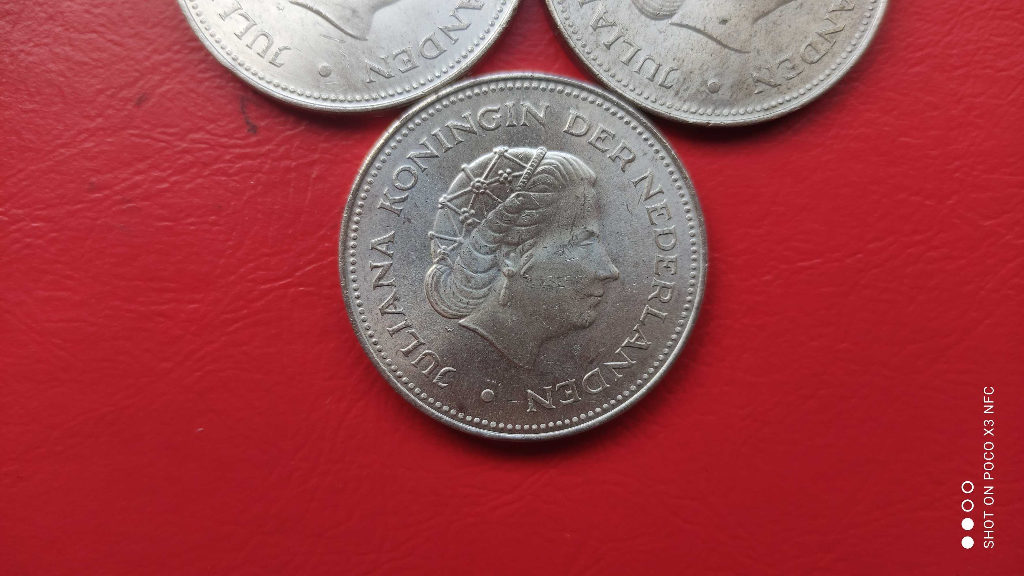 Zestaw srebrnych monet 10 guldenów Holandia srebro Ag 1970.