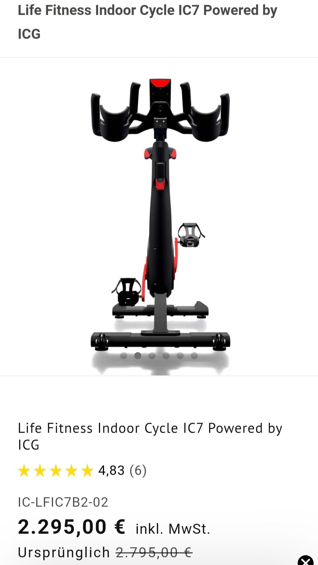 Bicicleta Spinning Life fitness IC7, como nova