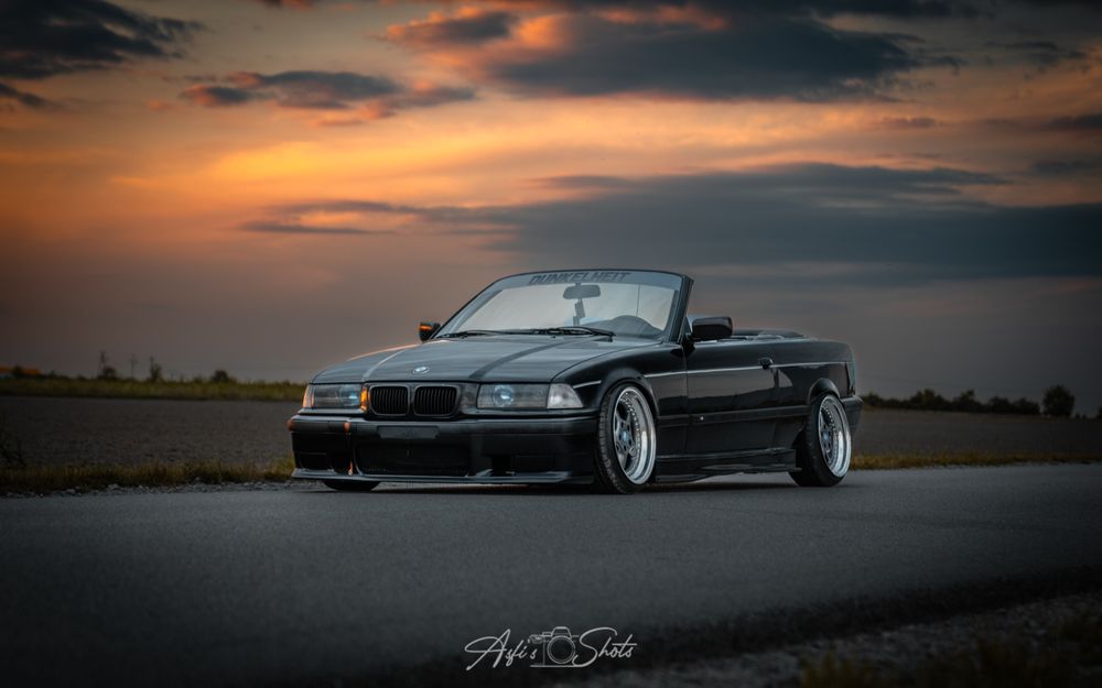 BMW E36 320i cabrio M-Pakiet stance, 3tlg, gwint, skóry