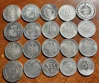 Серебряные монеты мира разных годов и номиналов.