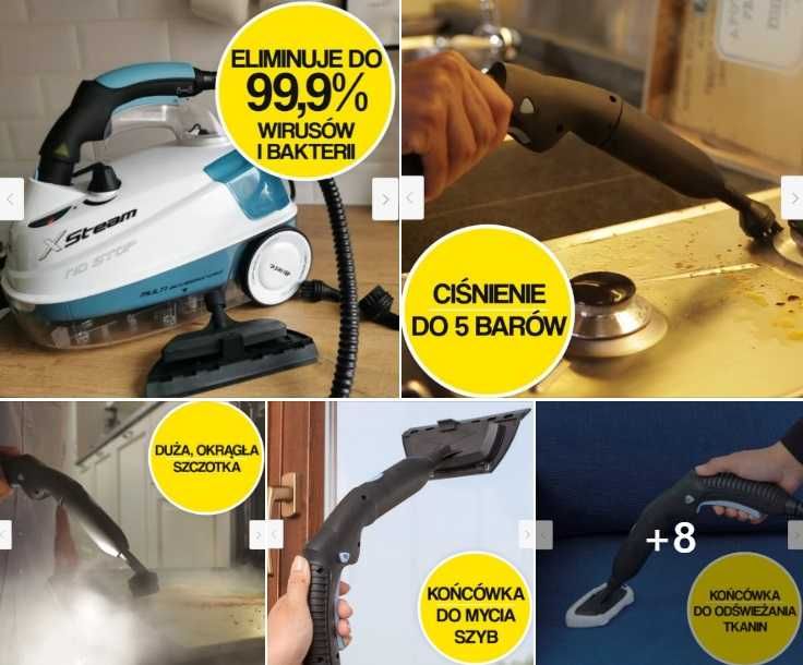 Odkurzacz piorący Polerka Myjka parowa Ozonator Osuszacz Nagrzewnice