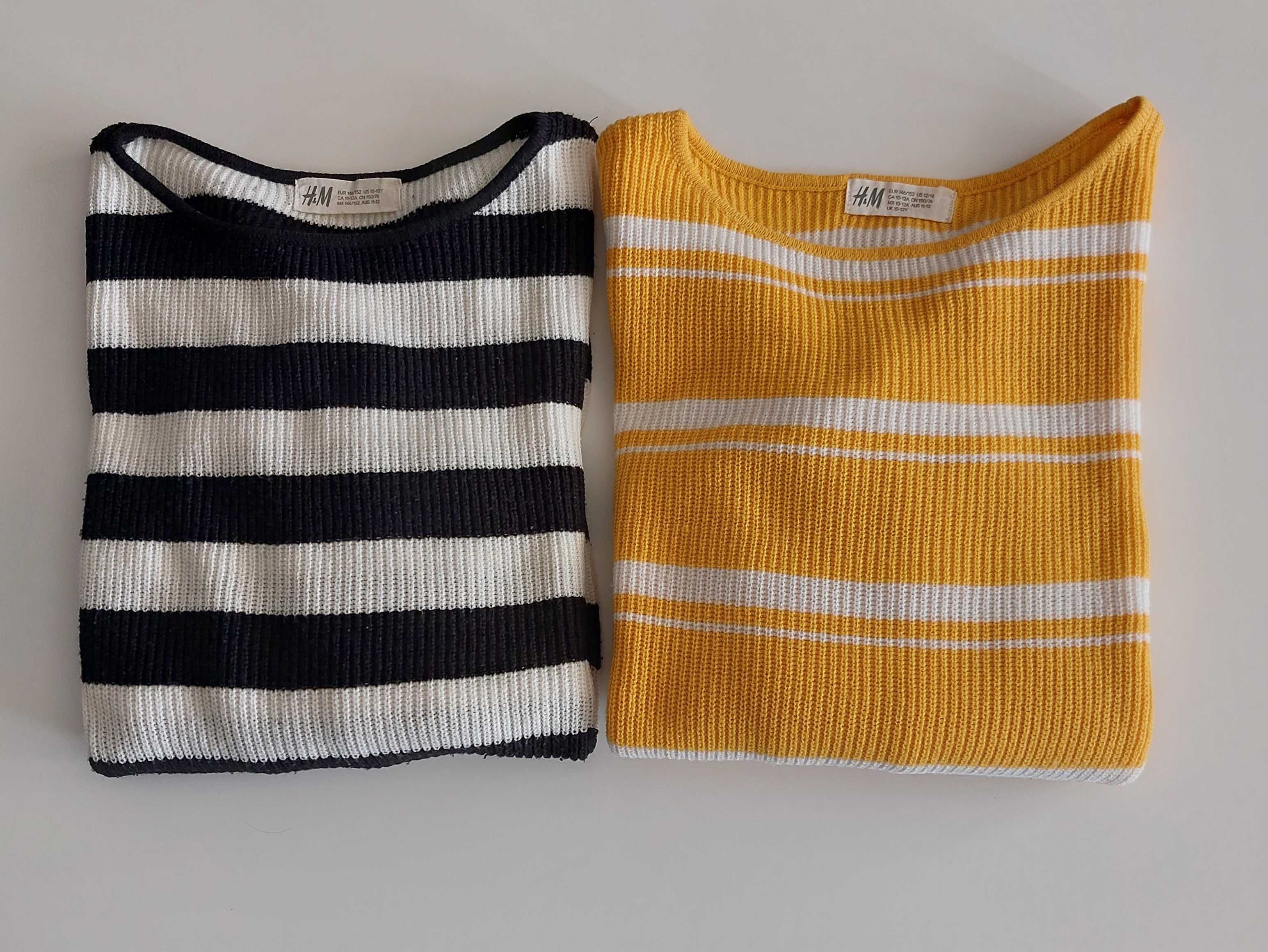 Dwa swetry H&M paski 146/152 Sweter