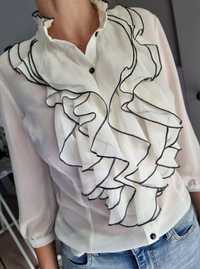 Nowa biała bluzka koszulowa elegancka żabot Mohito roz 36 S
