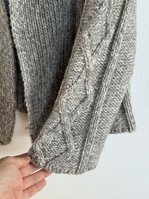 Kardigan Simple sweter wełna alpaki wełniany 42 alpaka szary