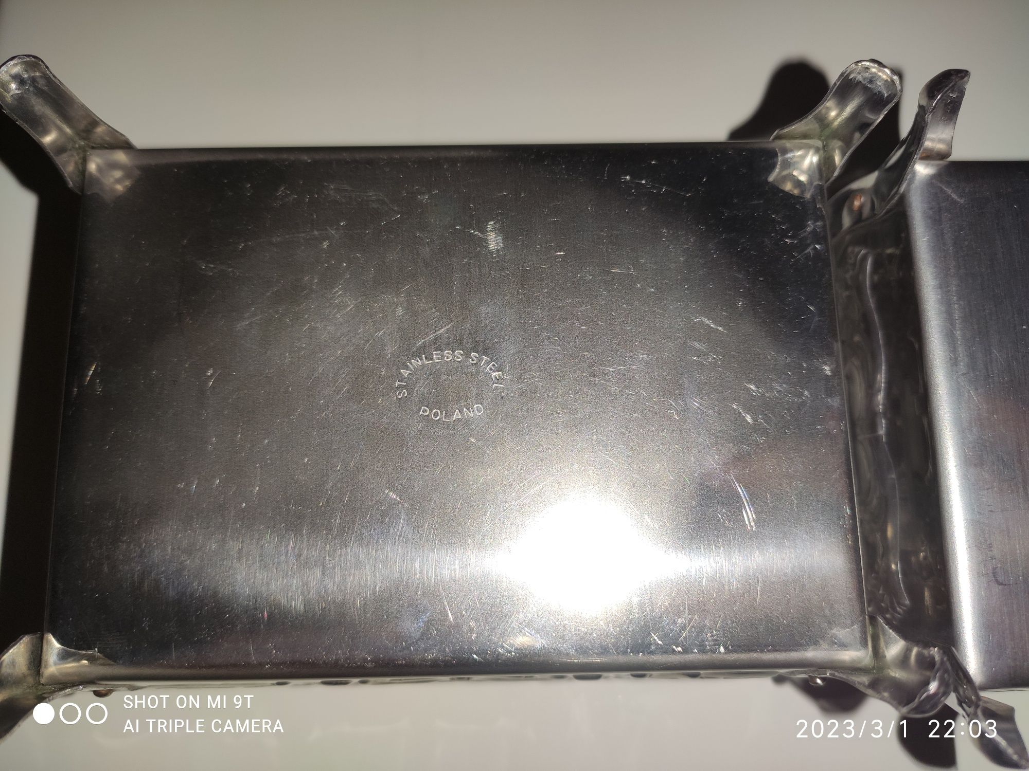 Szkatułka szkatułki srebrne stal nierdzewna Made in Poland PRL