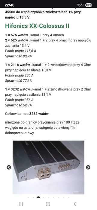 Wzmacniacz  samochodowy  hifonics xx-colossus II