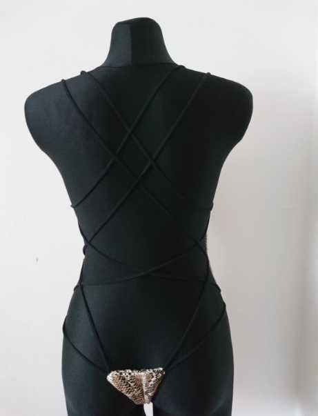 Bardzo seksowne body, strój w print wężowy, r M