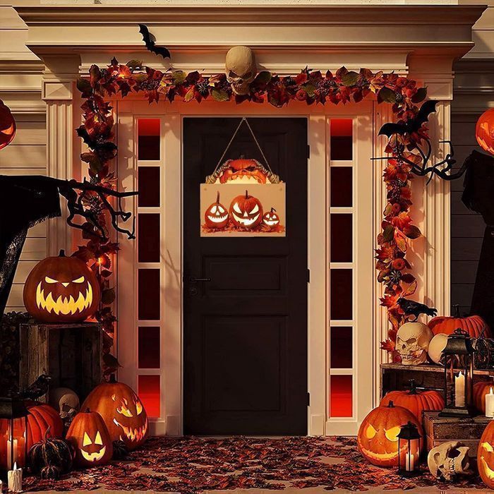 Tablica na drzwi dekoracja Halloween LED baterie
