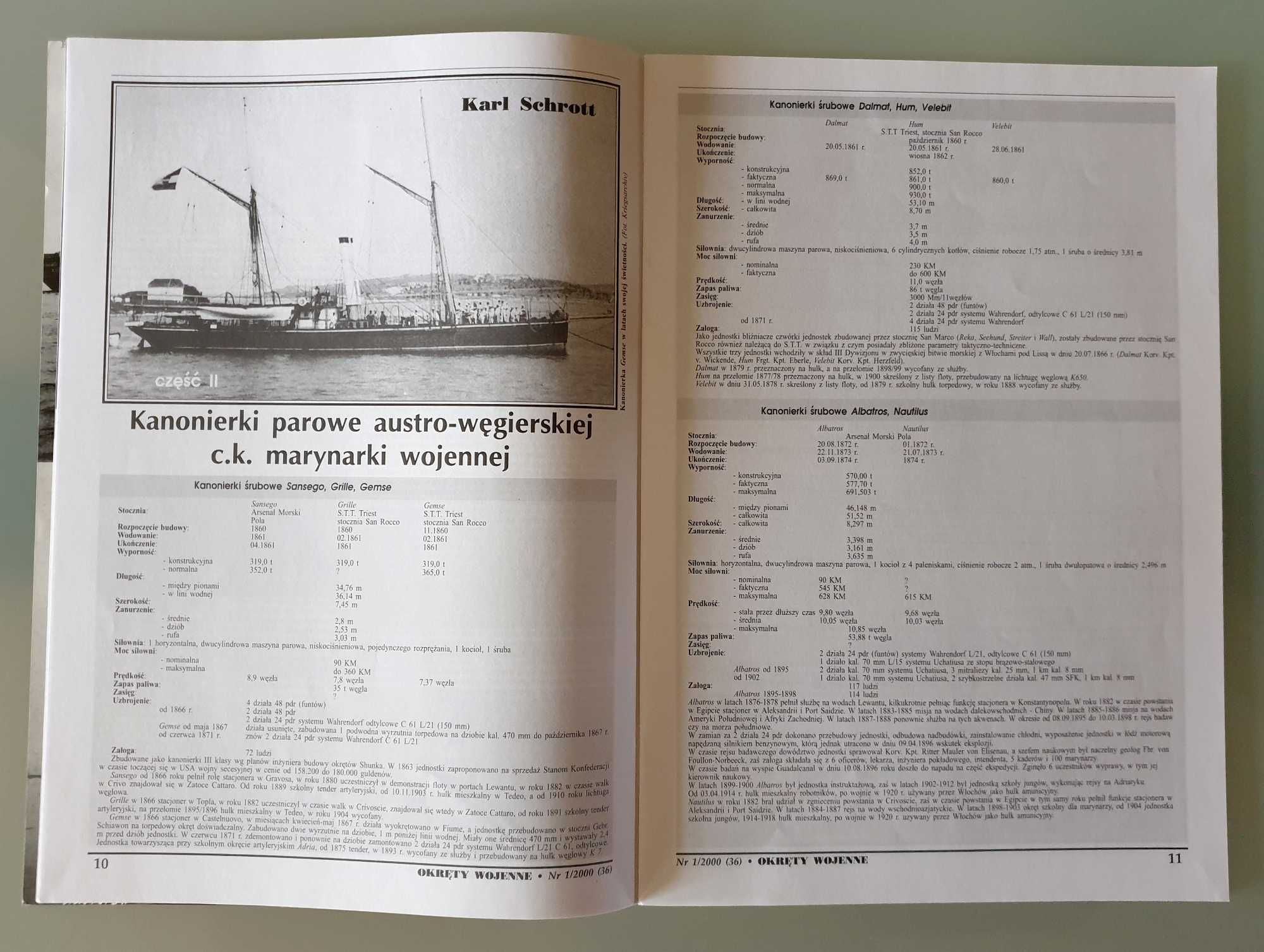 Magazyn "Okręty Wojenne" nr 7 (35) z roku 1999 i 1 (36) z roku 2000