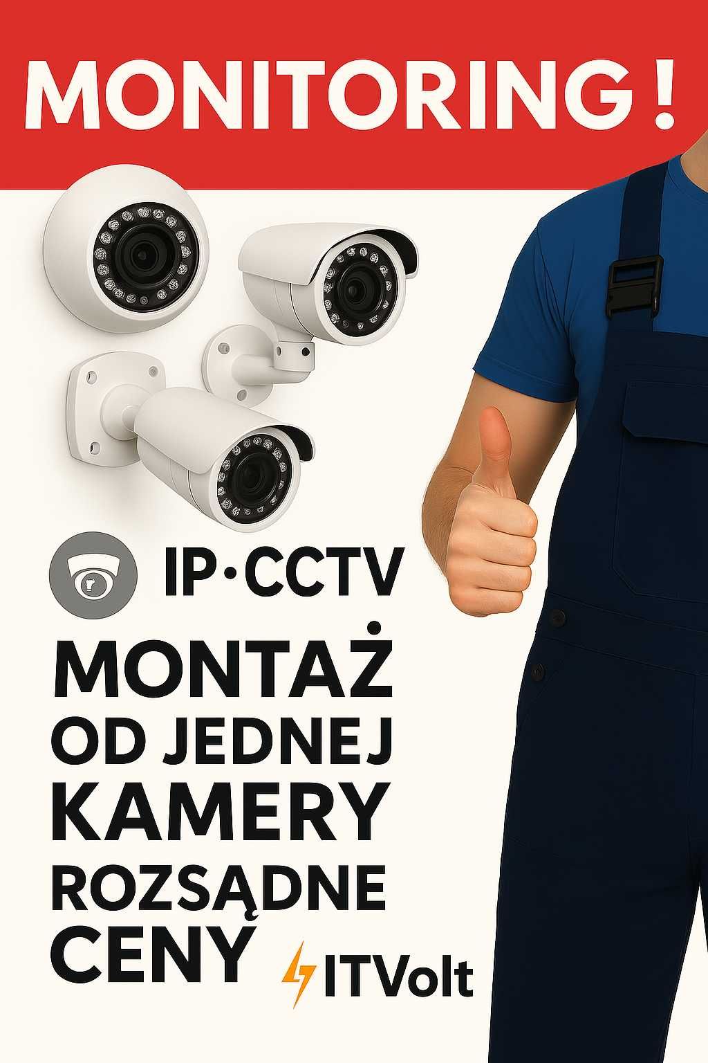 Sieci komputerowe, routery, monitoring kamery, alarmy. Wideodomofony
