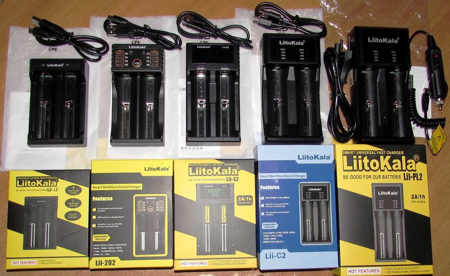 Зарядные устройства LiitoKala Lii100 100C 202 402 Lii-S1 S2 C2 PL2 M4S
