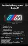 Podświetlany neon LED Logo M dekoracja do pokoju biura prezent
