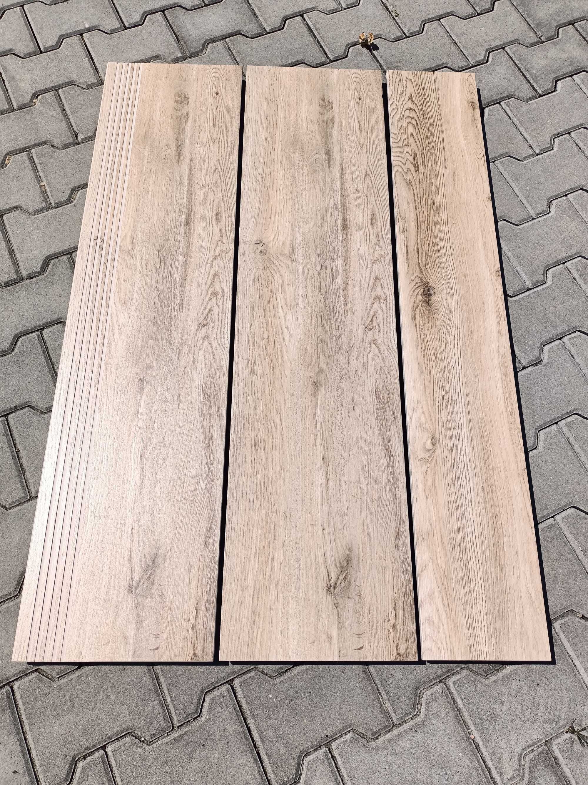 Płytki podłogowe schodowe stopnice 30x120 Kronewald Dark Beige