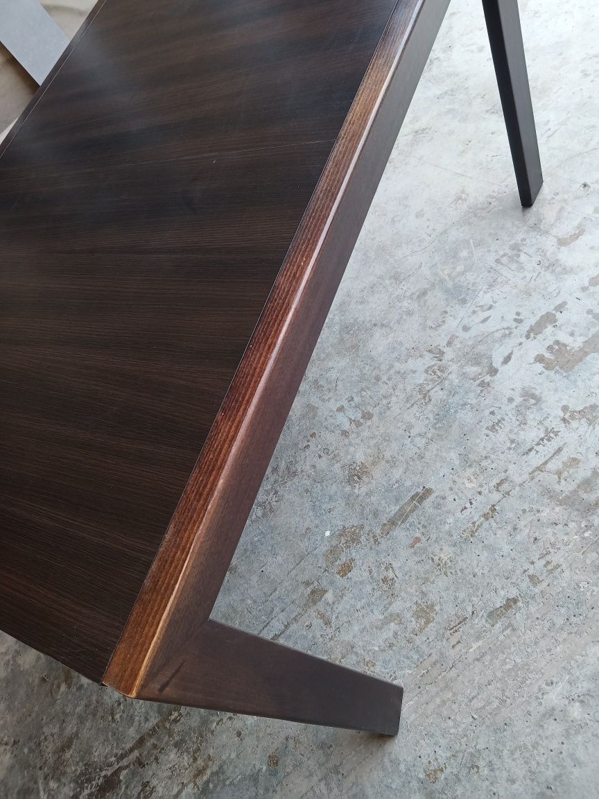 Stół do jadalni salonu Venge masywny duży rozkładany 130/180x86cm
