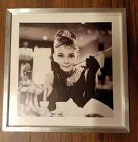 Plakat w aluminiowej ramie, Audrey Hepburn u Tiffanego, Vintage, retro