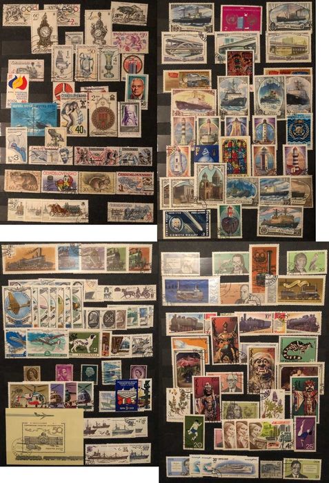 Klaser ze znaczkami (ponad 500 sztuk) z epoki PRL