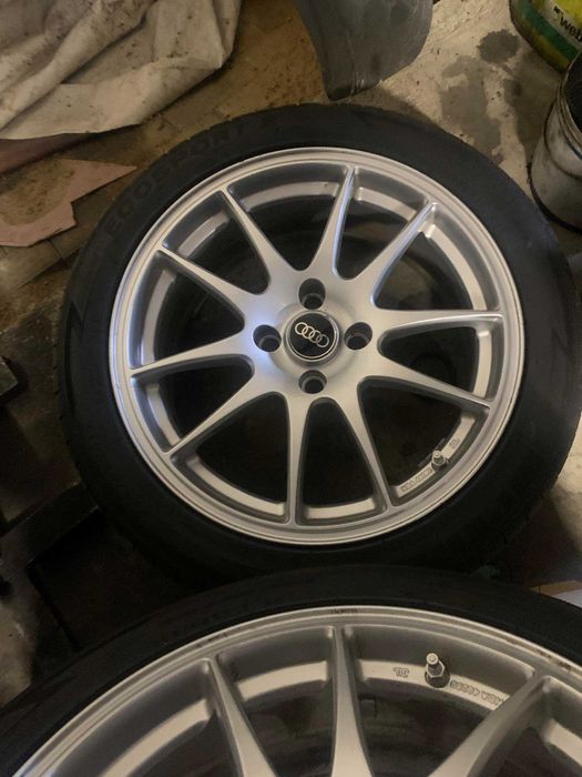 Alufelgi Borbet RS 17" cali 4x108 ET25 +opony, zestaw Audi 80, VW