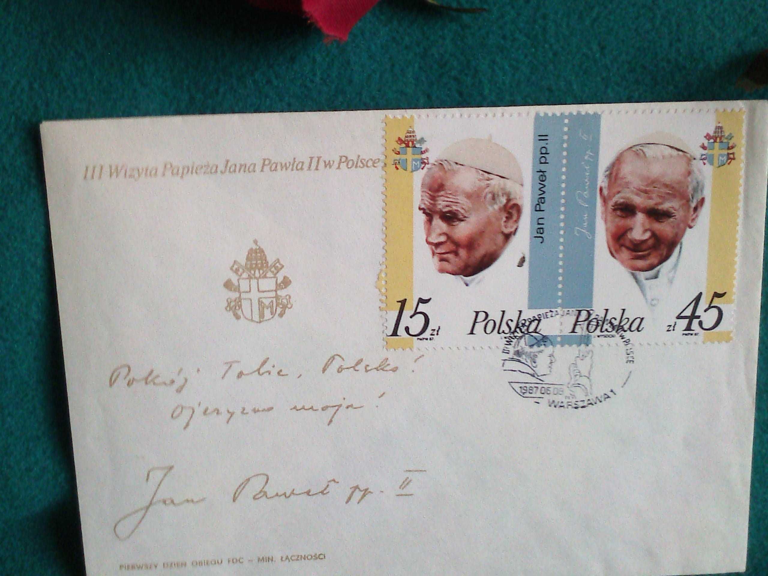 Koperta FDC-III Wizyta JanaPawła II w Polsce-1987r. Bez Wad!