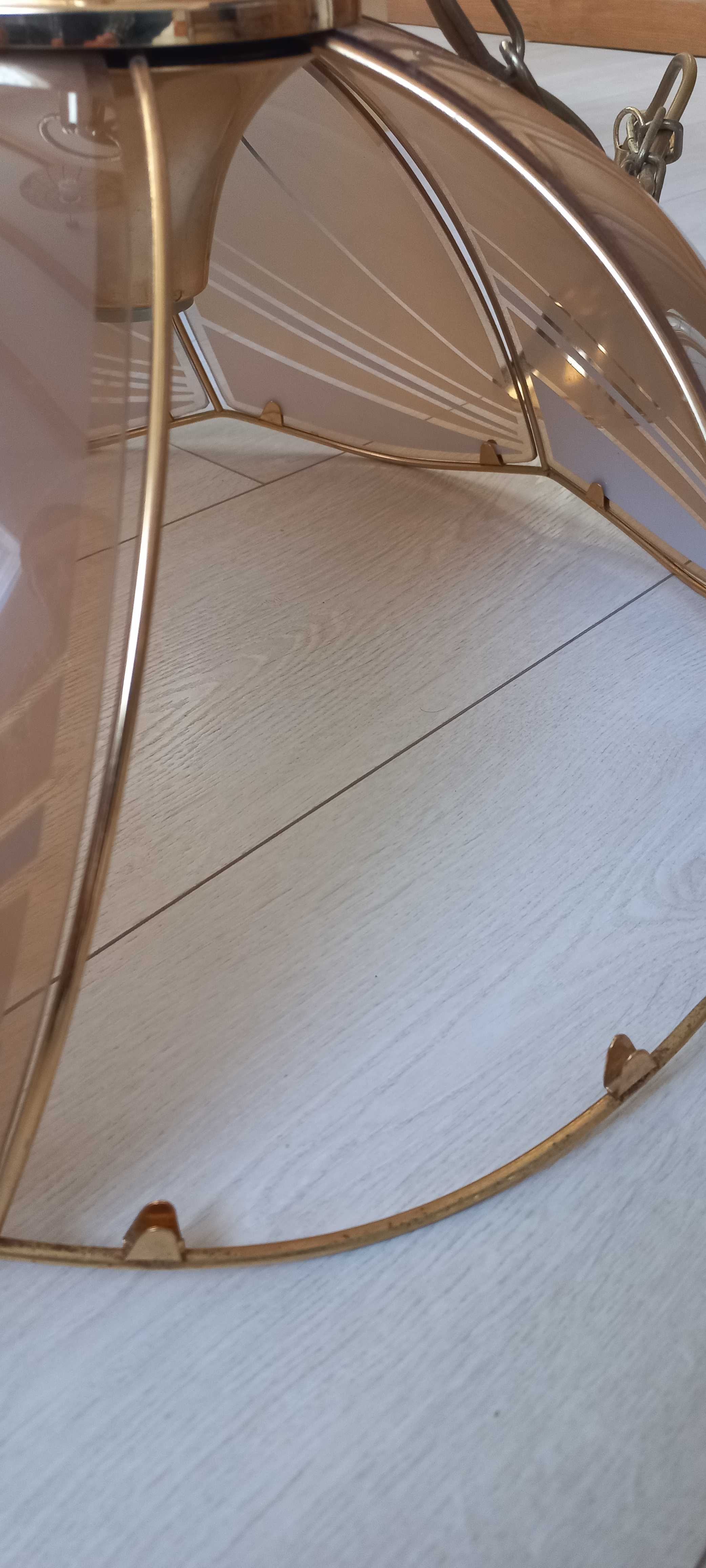 Lampa sufitowa wisząca  wys.90 cm złoty/ brązowy