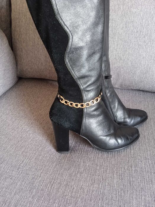 Чоботи жіночі замш-шкіра 38 розмір