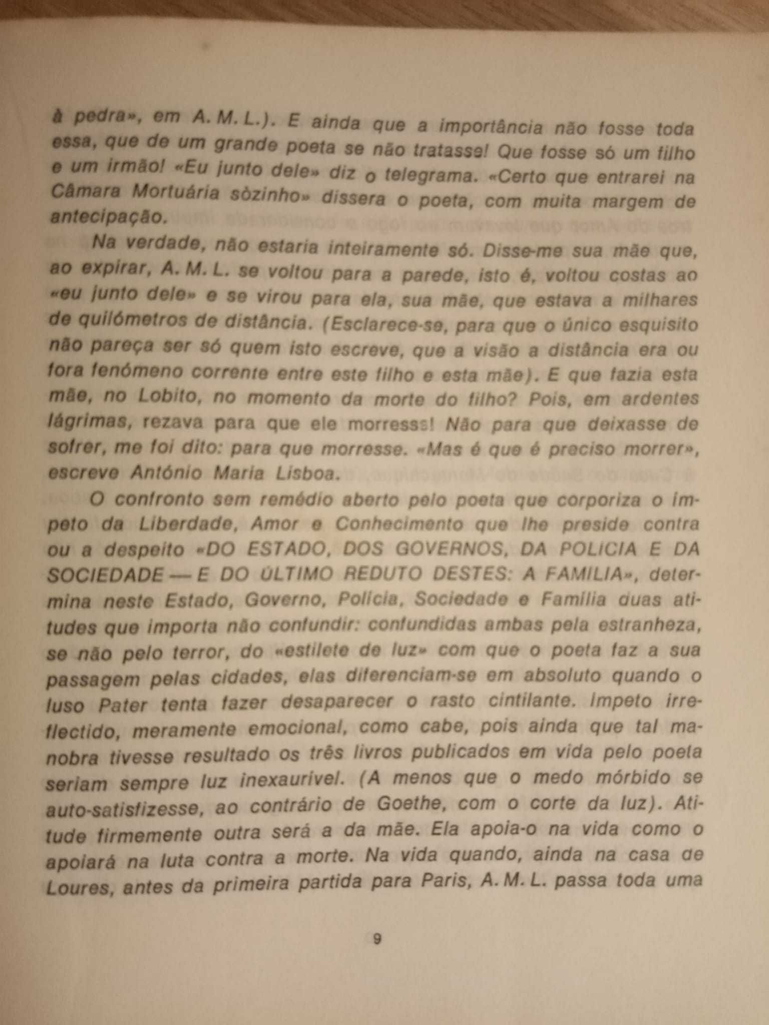 Poesia de António Maria Lisboa com texto de Mário Cesariny