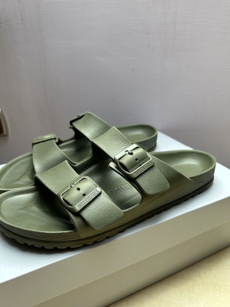 Klapki sandały kąpielowe paski zielone Birkenatock unisex
