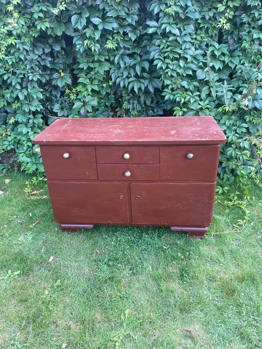 Szafka drewniana PRL komoda malowana