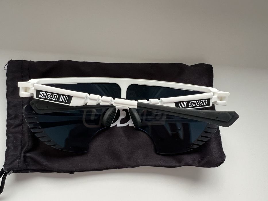 Okulary kolarskie rowerowe Scicon Aerowing lustrzane szkla niebieskie