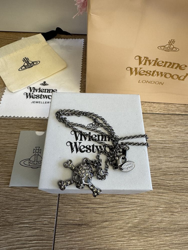 Кулон цепочка Vivienne Westwood  skeleton skull chrome hearts pandora