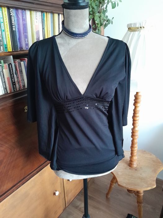 Czarna bluzka top Gina Tricot rozmiar 38/M