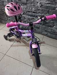 Rower dziecięcy DBS różowy + kask + kółka