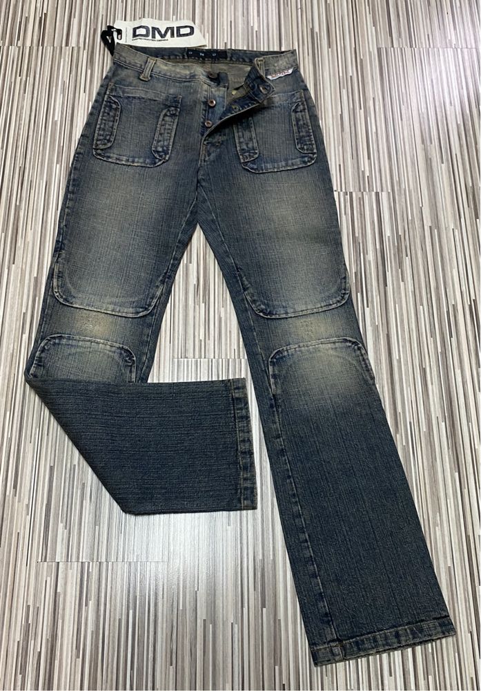 Spodnie damskie jeans 28/33 pas 70 cm DMD granatowe nowe