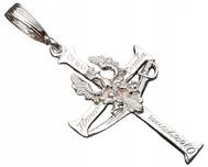 Srebrny krzyżyk patriotyczny- przelotka 1cm