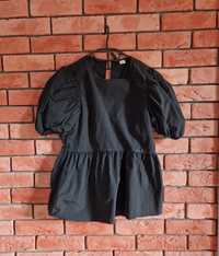 Piękna Czarna bluzka t-shirt H&M  bufki r M