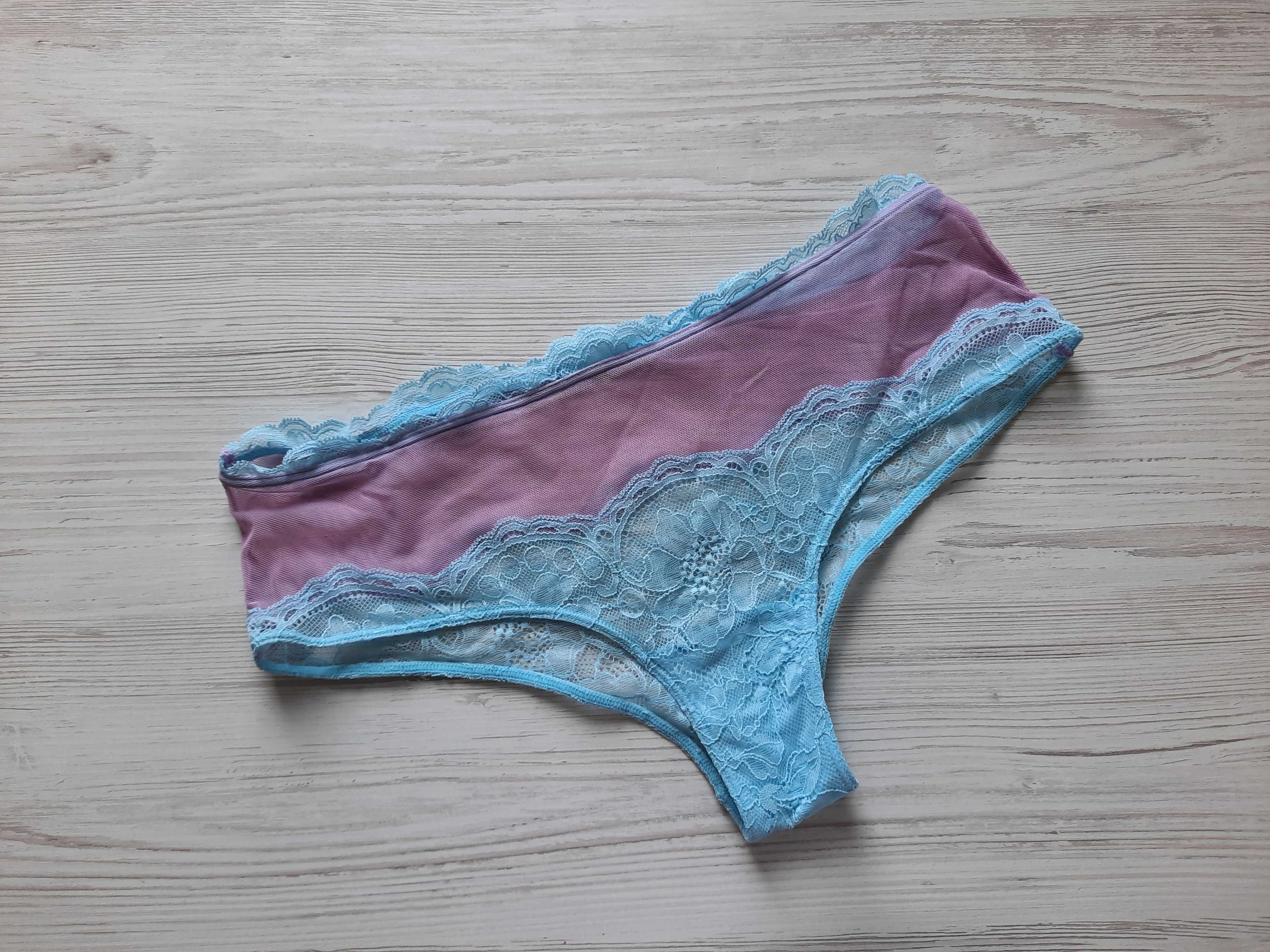 Бюстгальтер трусики стринги бразилианы Victoria's secret р.M стразы