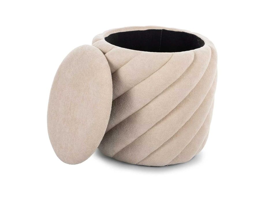 Pufa z pojemnikiem funkcją przechowywania Palero jasny szary lub beż