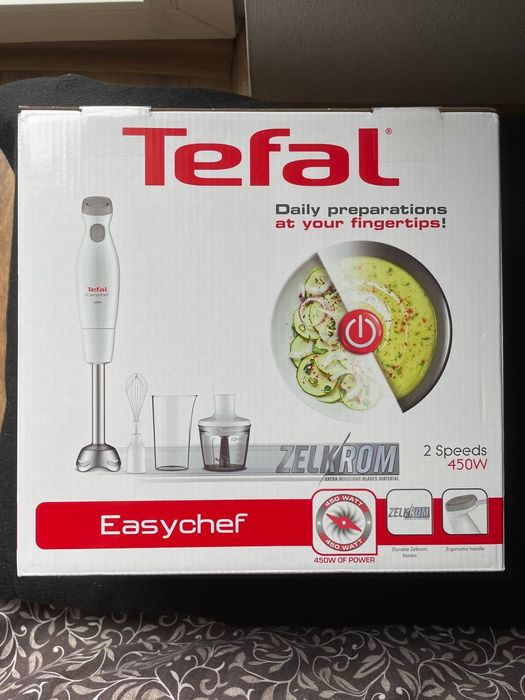 Tefal Easychef HB453138 — NOWY blender ręczny 3w1, 450W