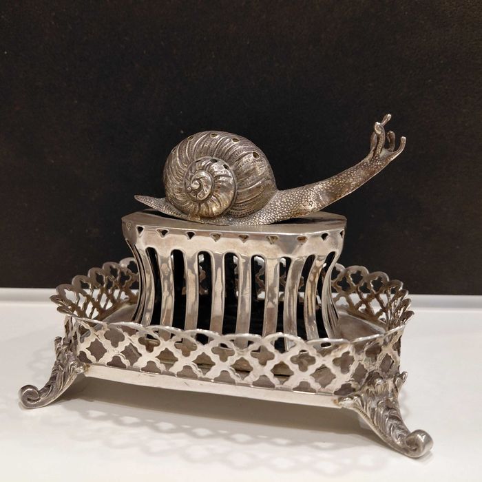 Paliteiro caracol em prata