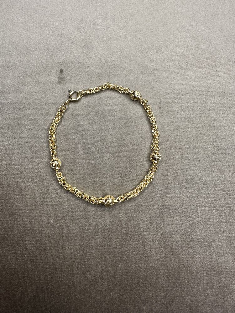 Pulseira com contas de Viana em prata dourada