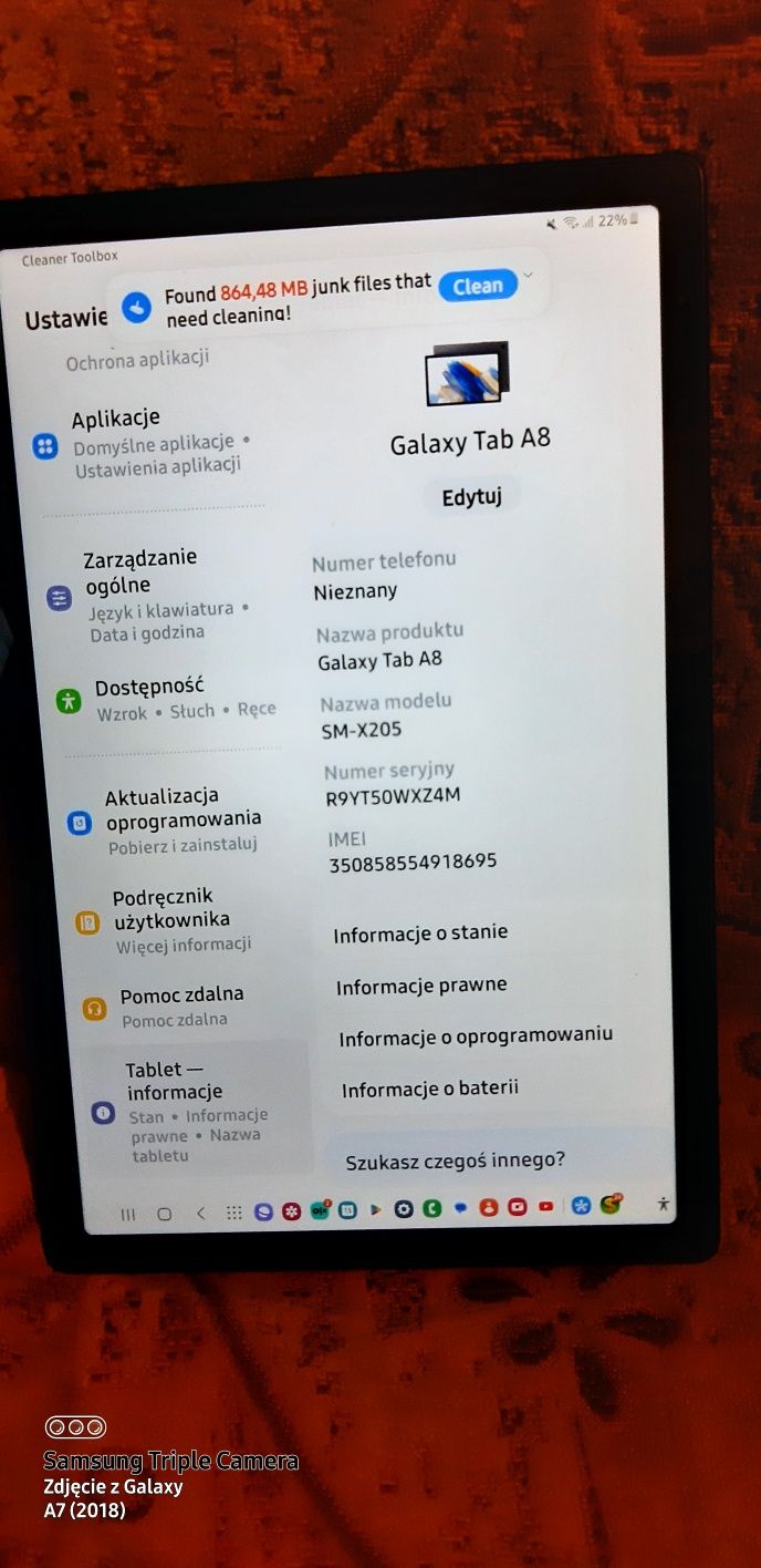Sprzedam Samsunga A8 tab