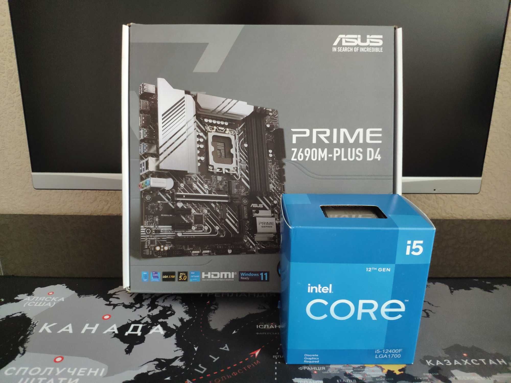 Комплект s1700 Asus Prime Z690M-Plus D4 + Intel Core i5-12400F box
