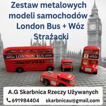 Zestaw metalowych modeli samochodów – London Bus + Wóz Strażacki