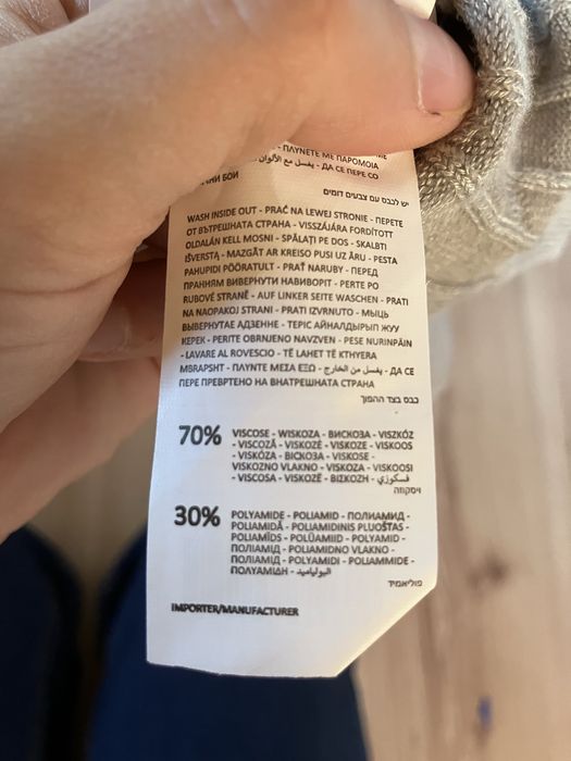 Mohito sweter w warkoczowy splot nowy szary r. s 36