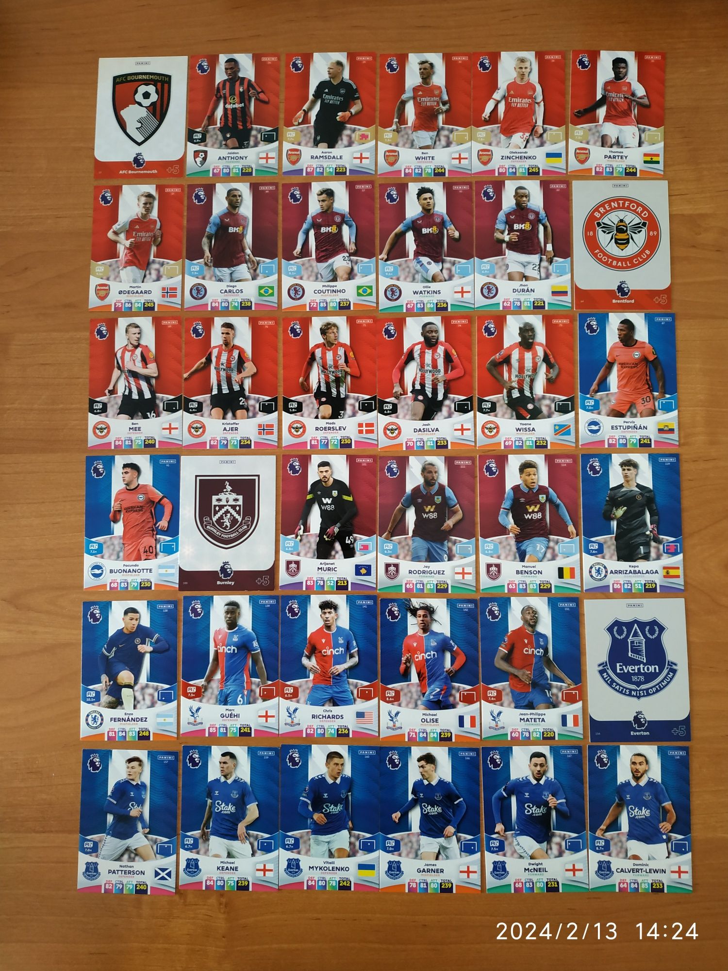 Panini Premier League 2024 - Album + 154 karty + 4 puszki