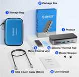 Док станция USB-С Hub Orico M2P7-BK 9-IN-1 SSD SD&TF RJ45 10Gbps