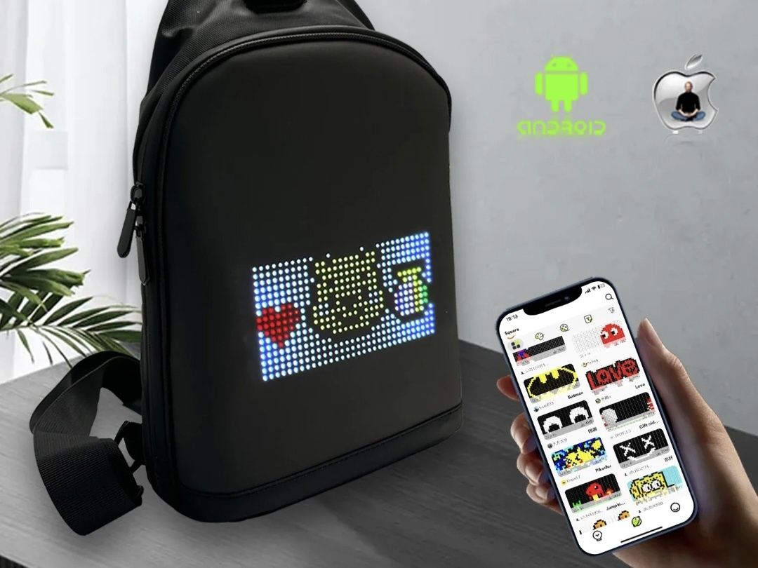 Plecak torba na ramie z ekranem LED Bluetooth Animacje