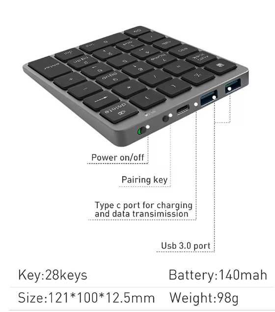 Num pad/Numeric keyboard/USB hub/Нампад/Нампед/мембрана/n970 Pro